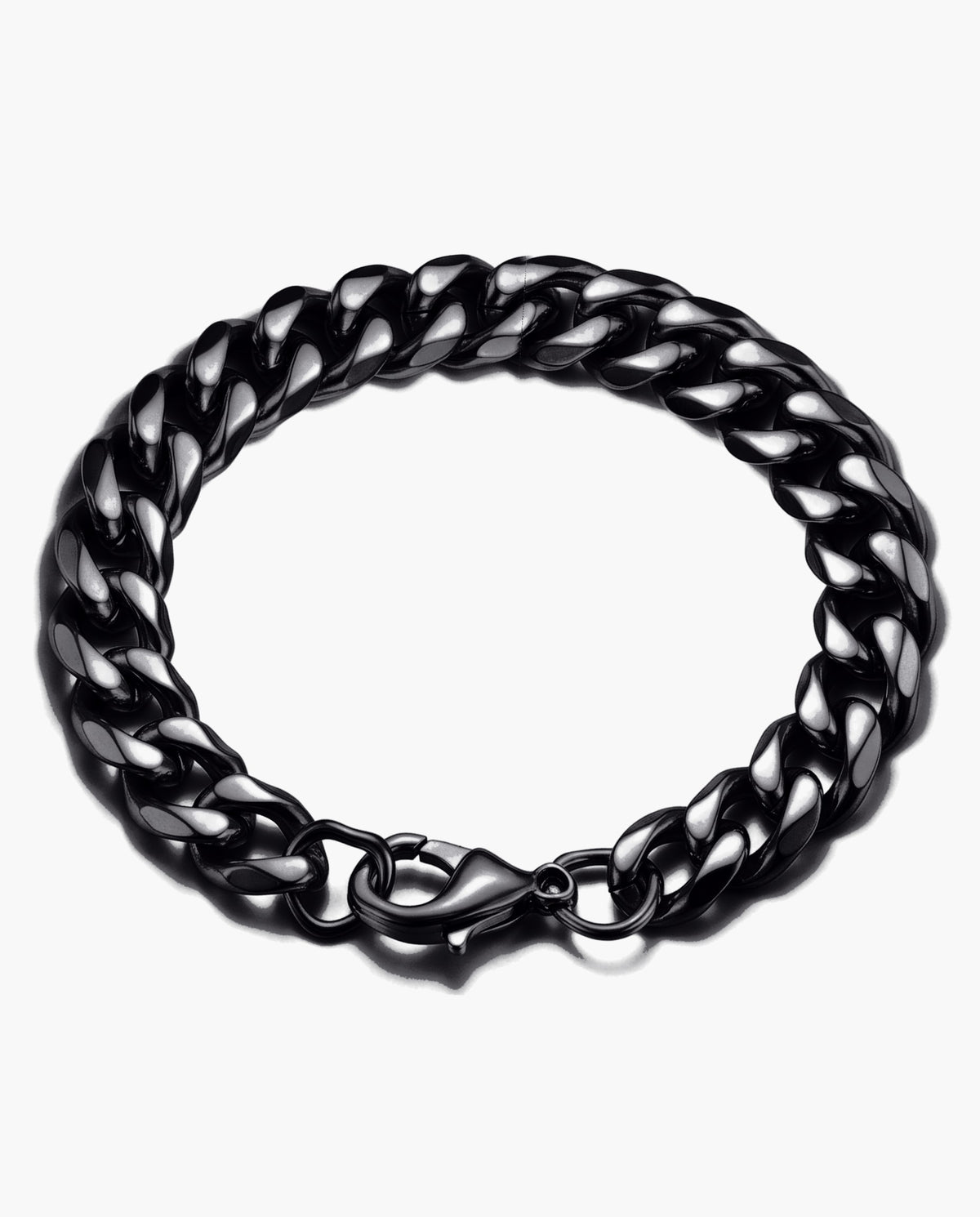 Marco Maveri Cuban Link Chain Bracelet, Black, 11 mm wide