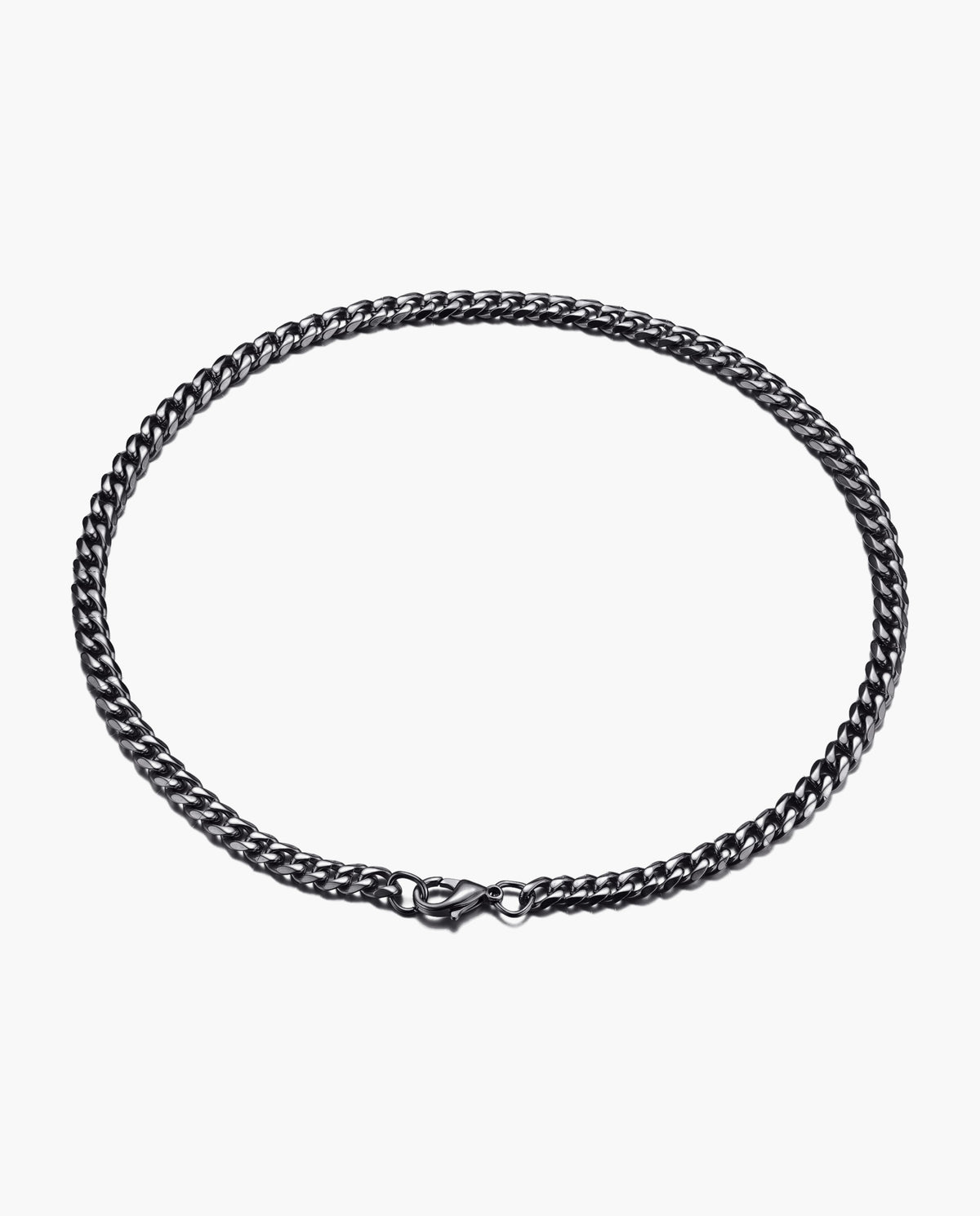 Marco Maveri Cuban Link Chain Bracelet, Black, 3 mm wide