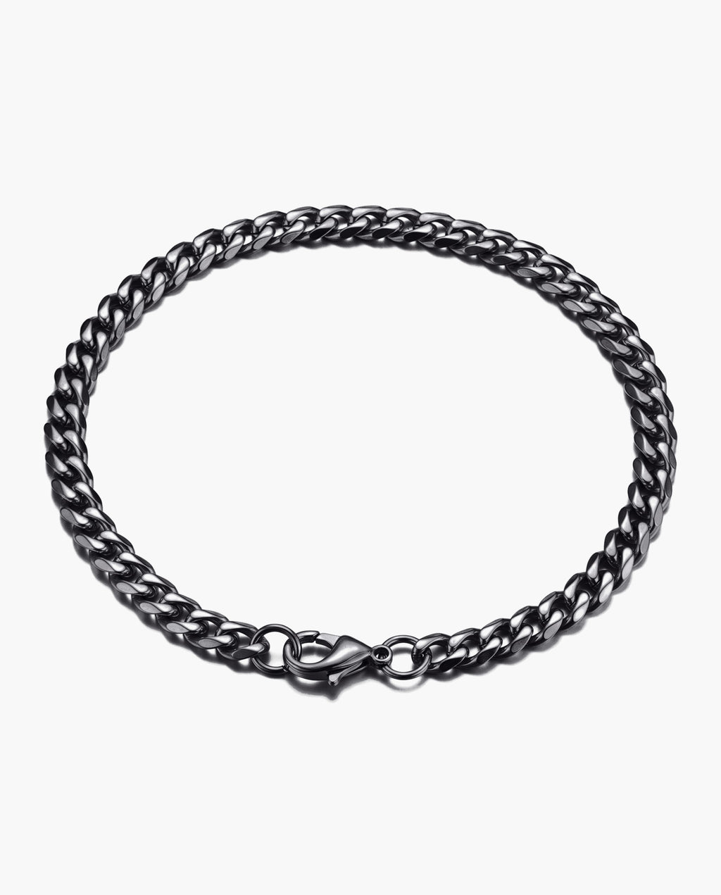 Marco Maveri Cuban Link Chain Bracelet, Black, 5 mm wide