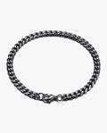 Marco Maveri Cuban Link Chain Bracelet, Black, 5 mm wide