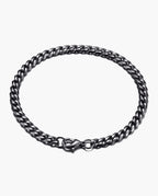 Marco Maveri Cuban Link Chain Bracelet, Black, 5 mm wide