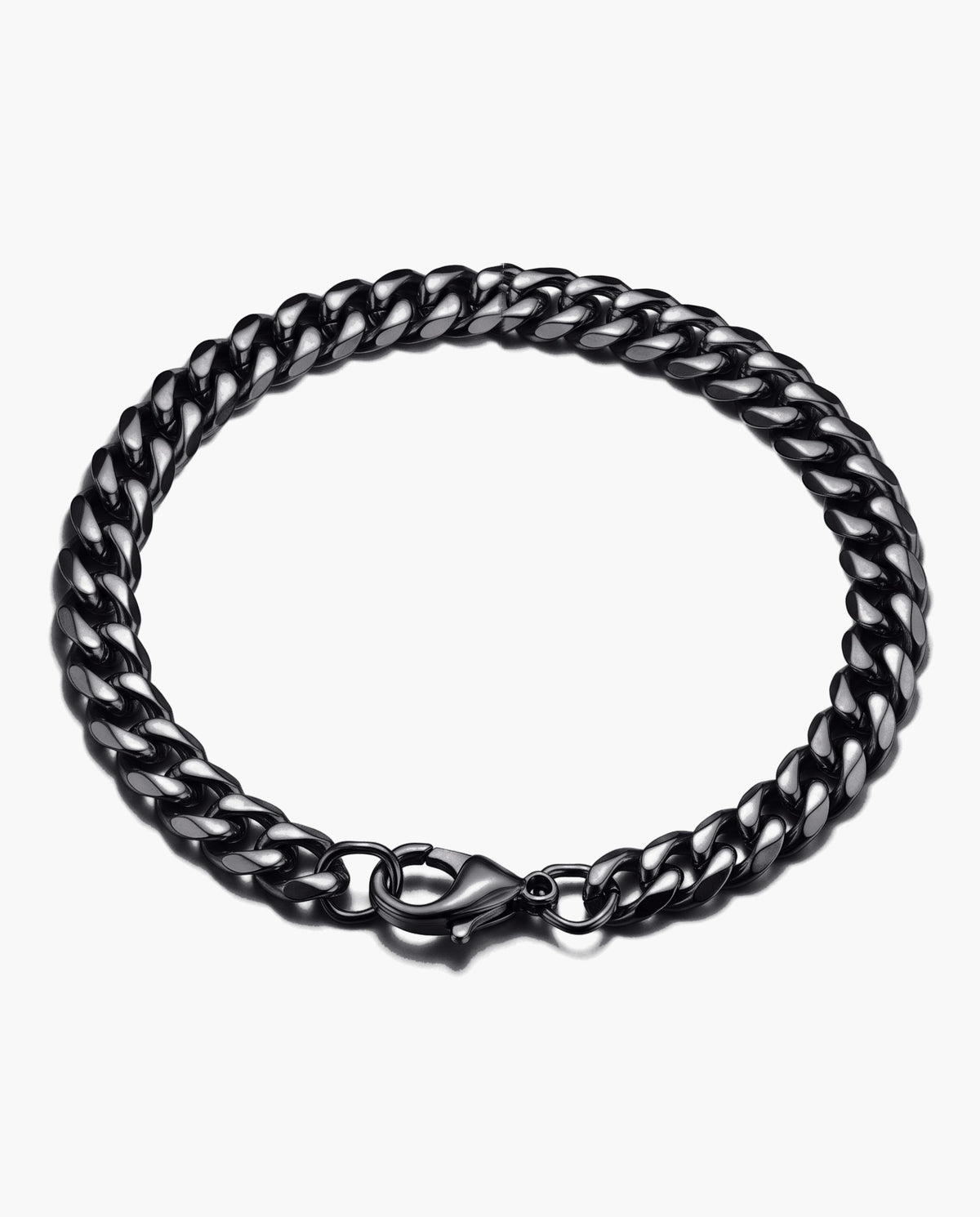Marco Maveri Cuban Link Chain Bracelet, Black, 7 mm wide
