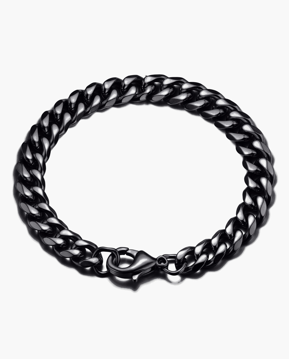 Marco Maveri Cuban Link Chain Bracelet, Black, 9 mm wide