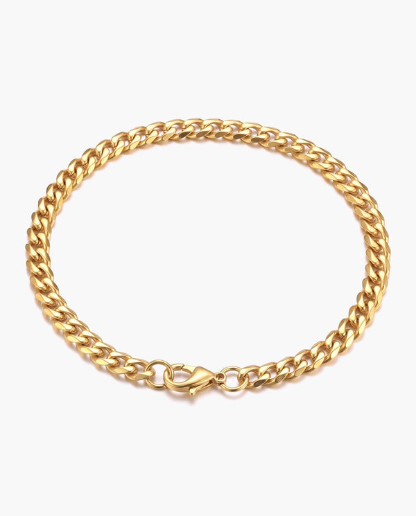 Marco Maveri Cuban Link Chain Bracelet, Gold, 5 mm wide