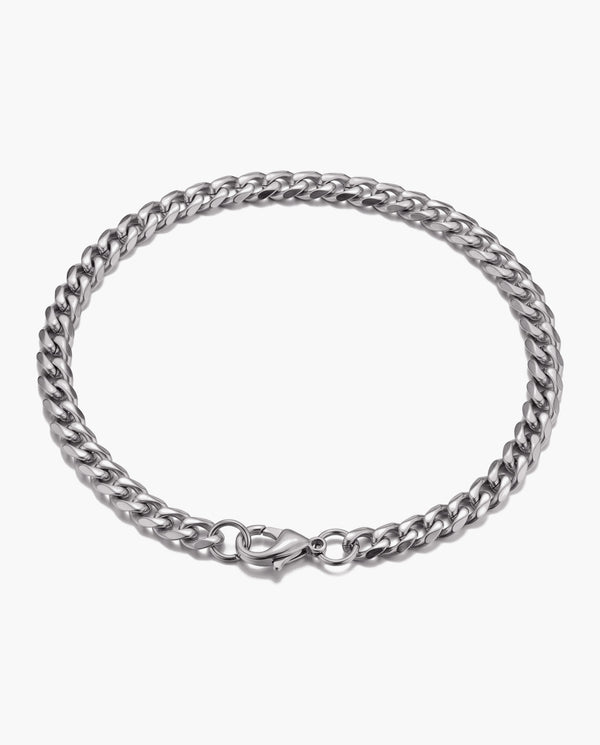 Marco Maveri Cuban Link Chain Bracelet, Silver, 5 mm wide
