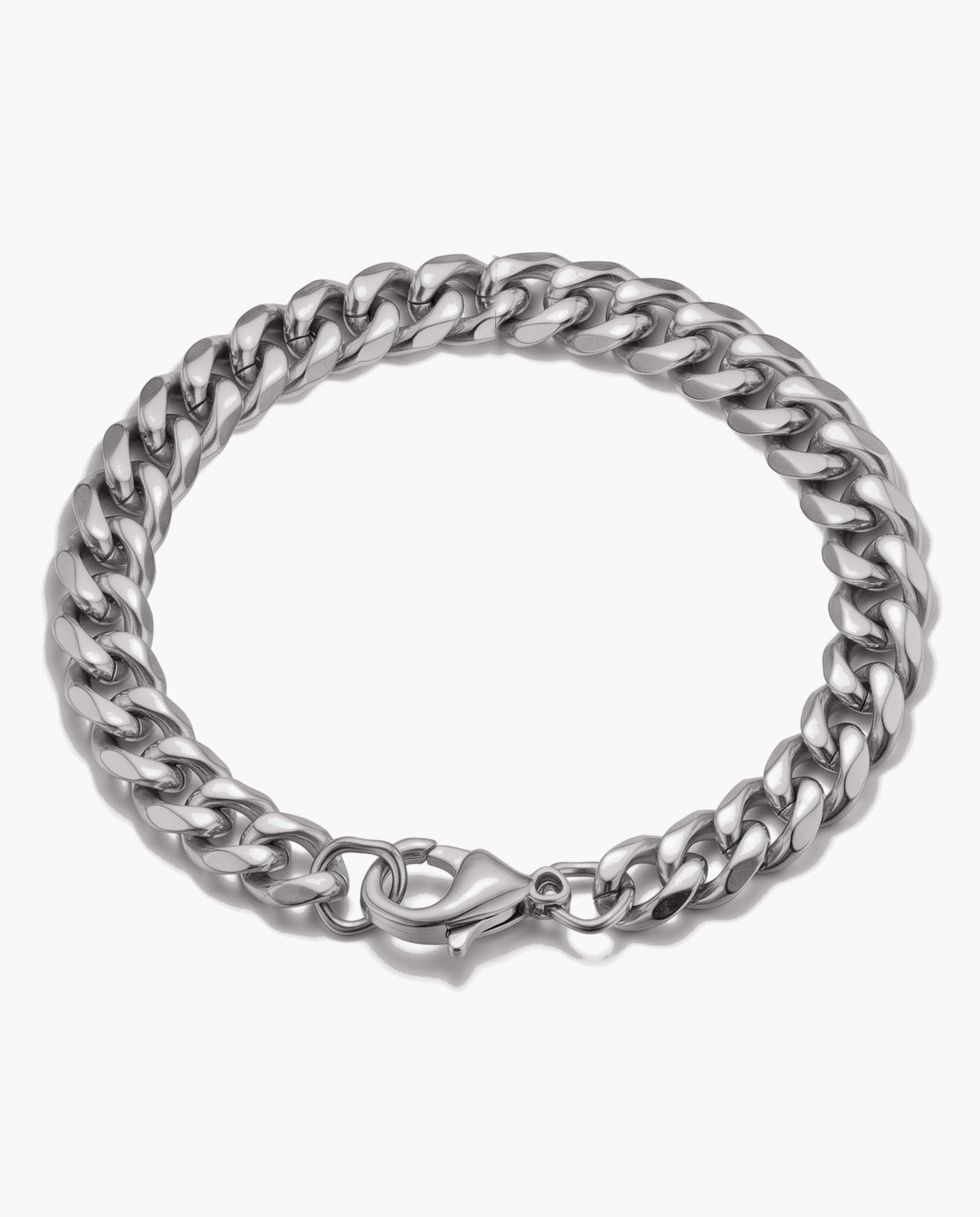 Marco Maveri Cuban Link Chain Bracelet, Silver, 9 mm wide
