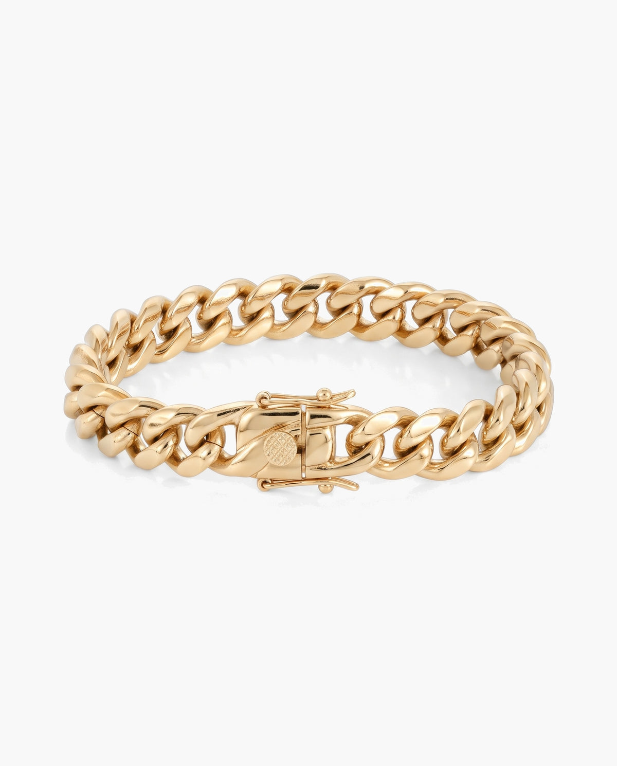 Marco Maveri Cuban Link Chain Bracelet with Box Clasp, Gold, 6 mm wide