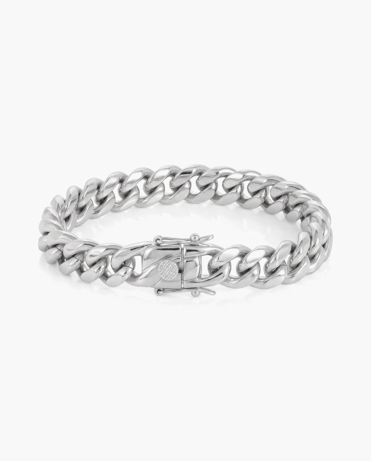 Marco Maveri Cuban Link Chain Bracelet with Box Clasp, Silver, 6 mm wide