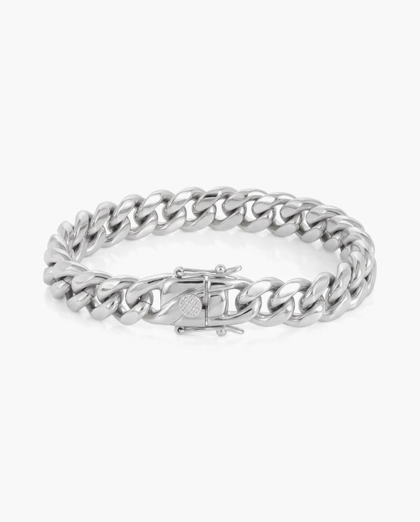 Marco Maveri Cuban Link Chain Bracelet with Box Clasp, Silver, 6 mm wide