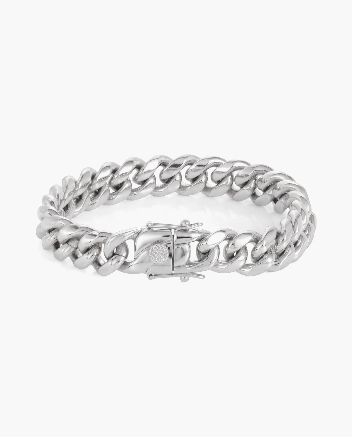 Marco Maveri Cuban Link Chain Bracelet with Box Clasp, Silver, 8 mm wide