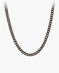 Marco Maveri Cuban Link Chain Necklace, Black, 4 mm wide