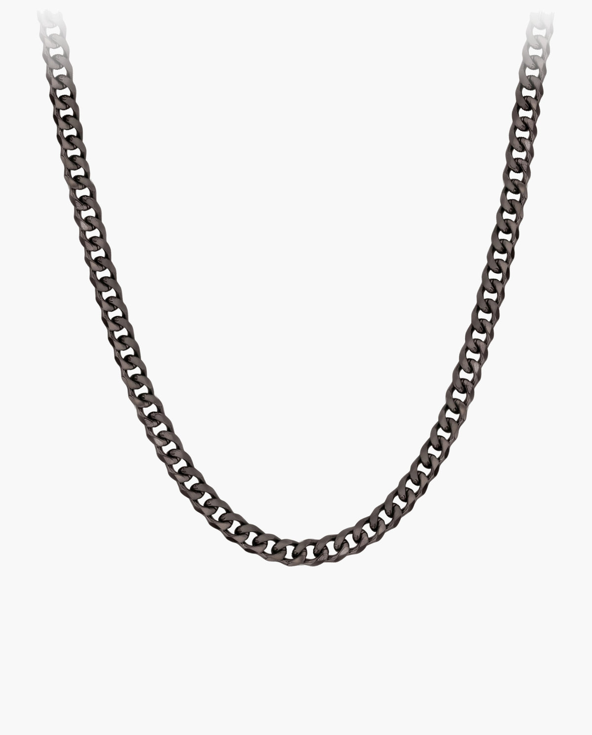 Marco Maveri Cuban Link Chain Necklace, Black, 4 mm wide