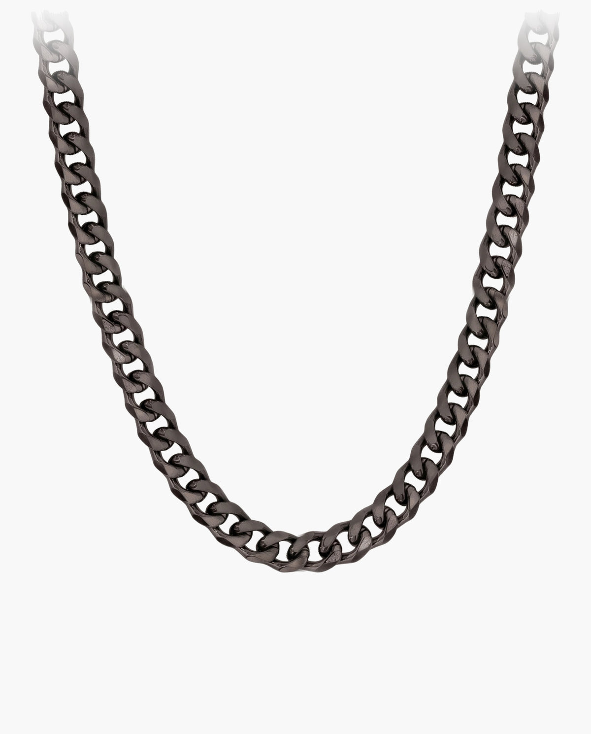 Marco Maveri Cuban Link Chain Necklace, Black, 6 mm wide