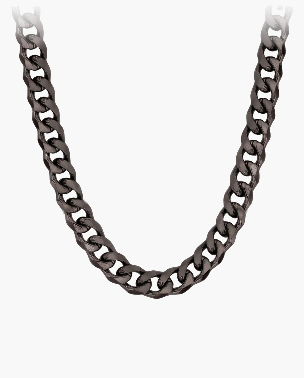 Marco Maveri Cuban Link Chain Necklace, Black, 8 mm wide