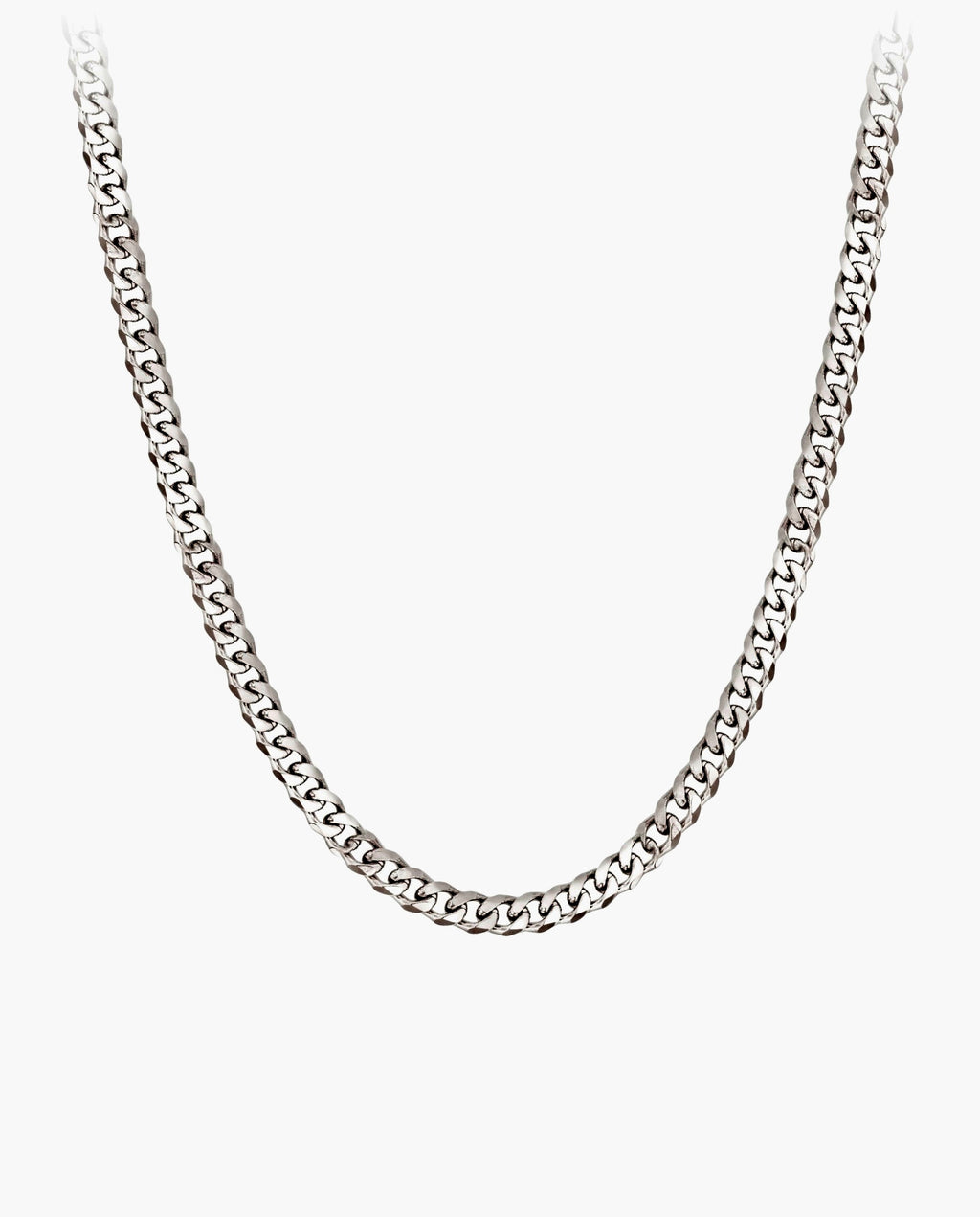 Marco Maveri Cuban Link Chain Necklace, Silver, 4 mm wide