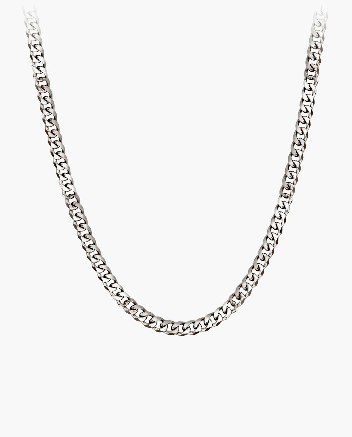 Marco Maveri Cuban Link Chain Necklace, Silver, 4 mm wide