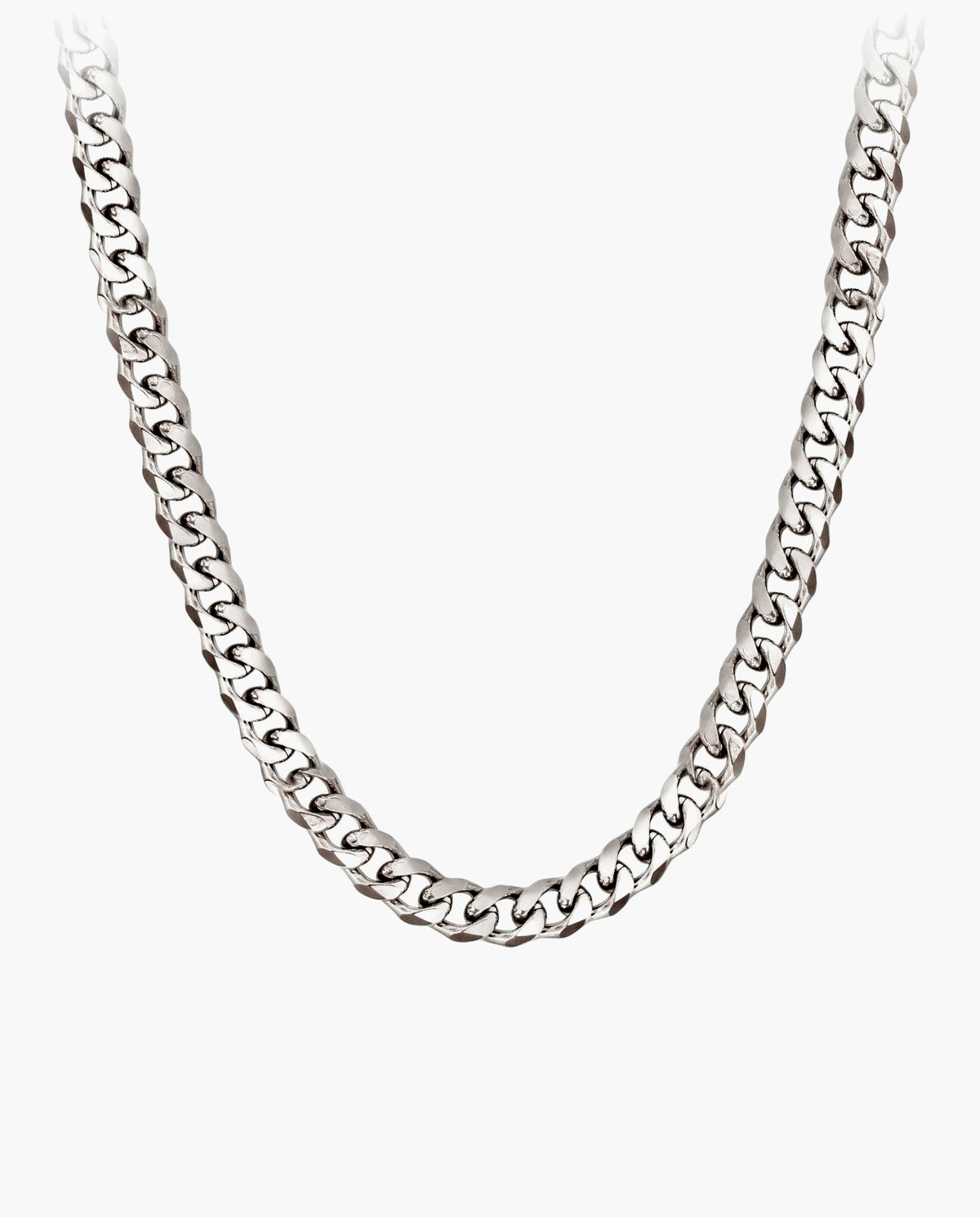Marco Maveri Cuban Link Chain Necklace, Silver, 6 mm wide