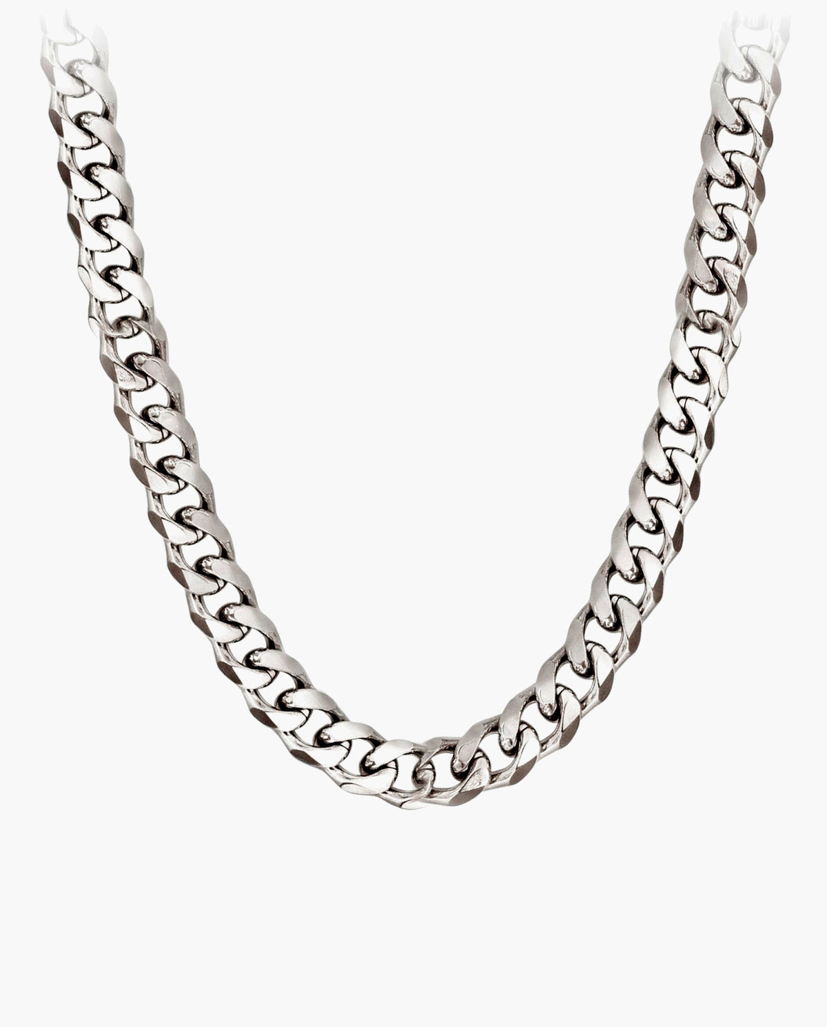 Marco Maveri Cuban Link Chain Necklace, Silver, 8 mm wide
