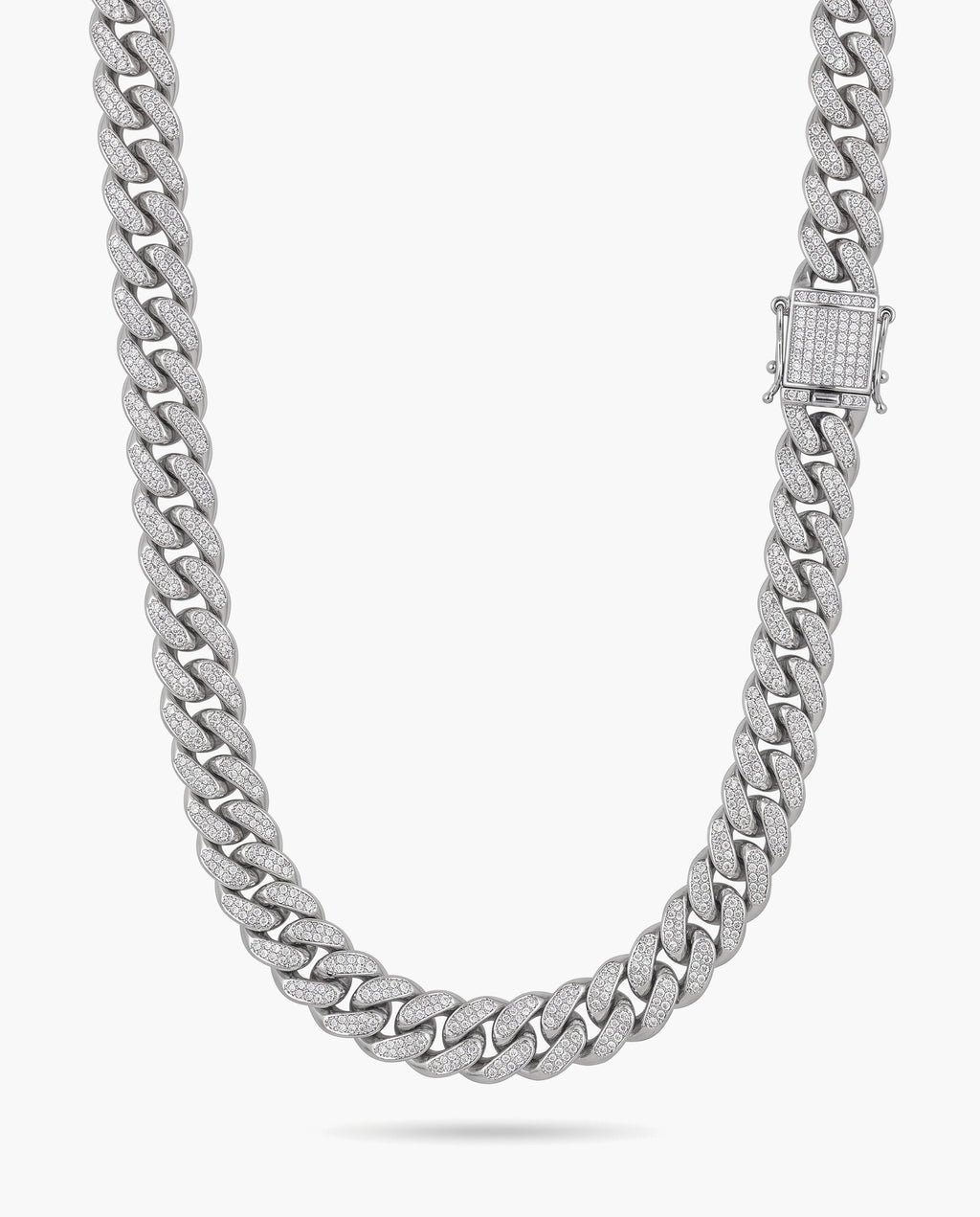 Marco Maveri Cuban Link Chain with Cubic Zirconia, Silver