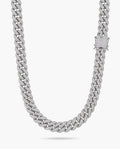 Marco Maveri Cuban Link Chain with Cubic Zirconia, Silver