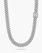 Marco Maveri Cuban Link Chain with Cubic Zirconia, Silver