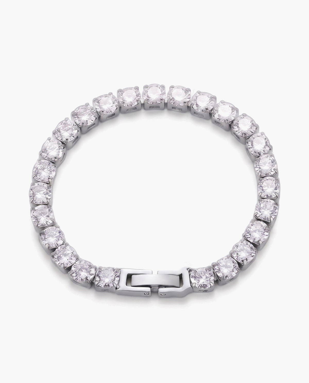 Marco Maveri Cubic Zirconia Tennis Bracelet, Silver, 5 mm wide