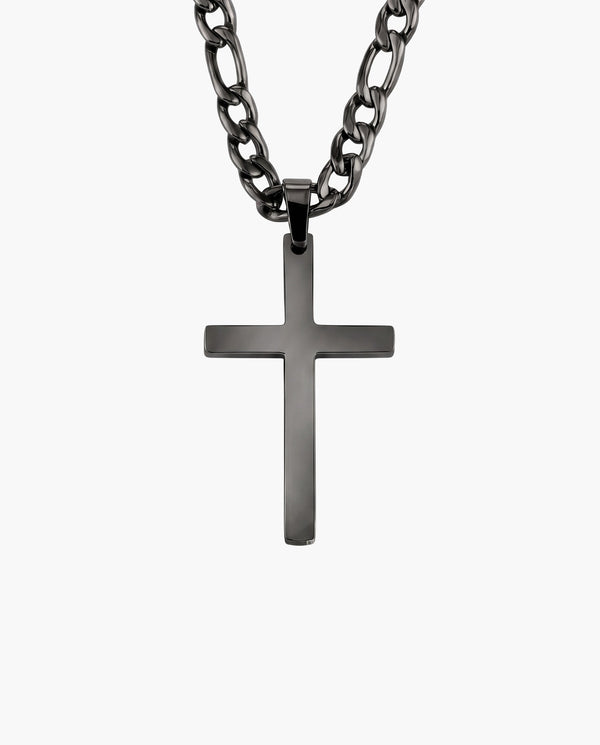 Marco Maveri Figaro Chain with Cross Pendant, Black