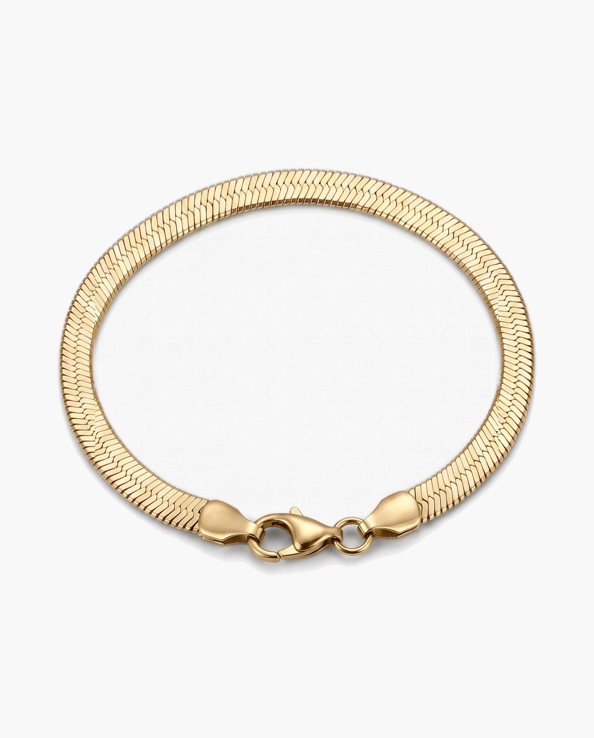 Marco Maveri Flat Snake Chain Bracelet, Gold, 4 mm wide