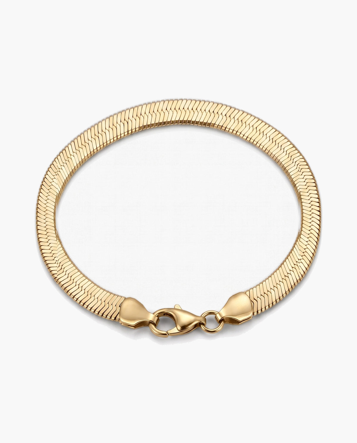 Marco Maveri Flat Snake Chain Bracelet, Gold, 5 mm wide