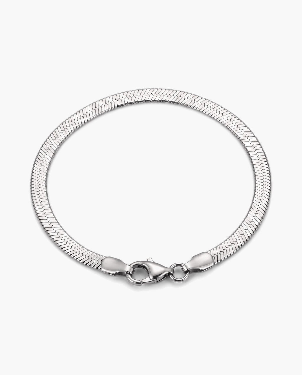 Marco Maveri Flat Snake Chain Bracelet, Silver, 3 mm wide