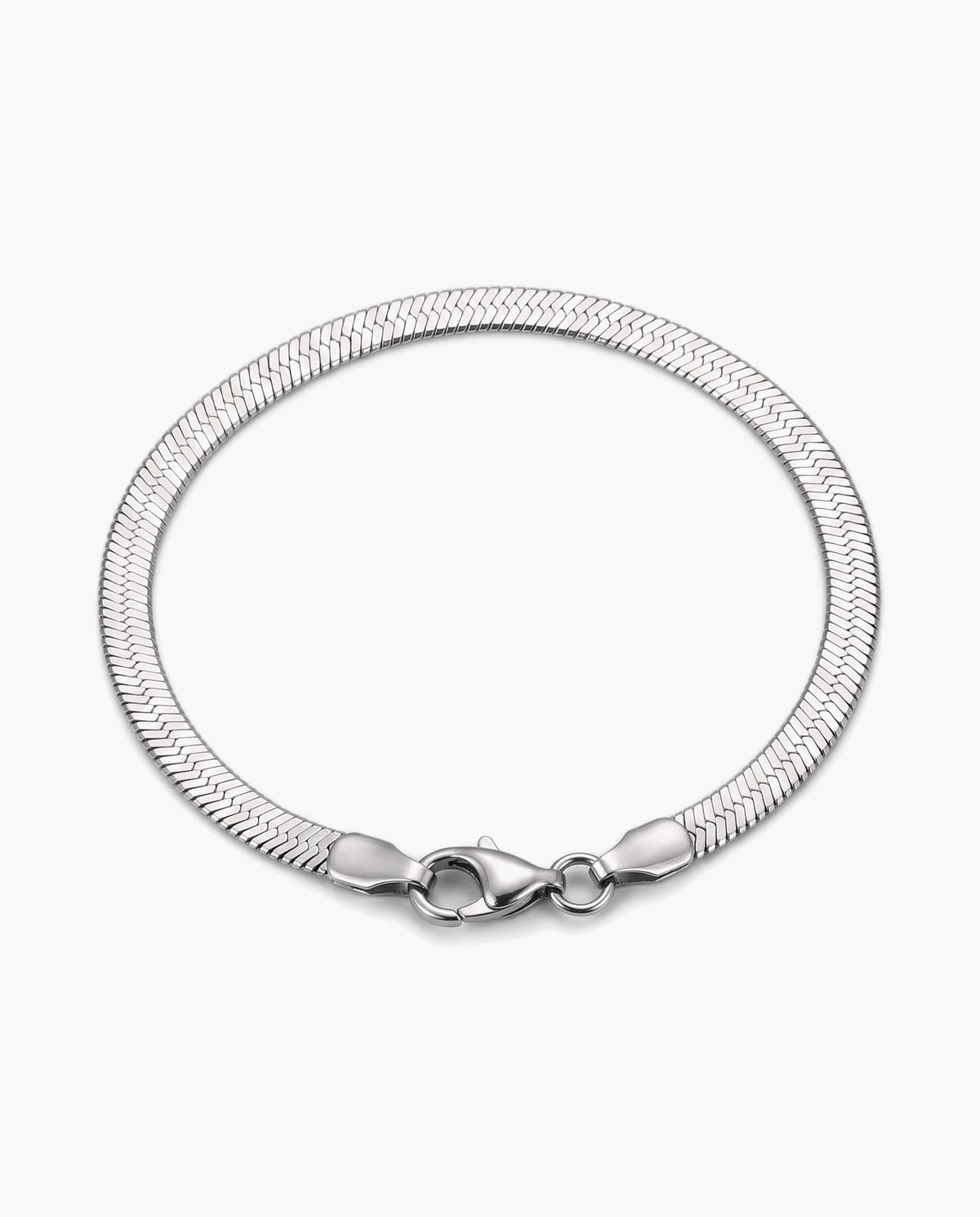 Marco Maveri Flat Snake Chain Bracelet, Silver, 3 mm wide