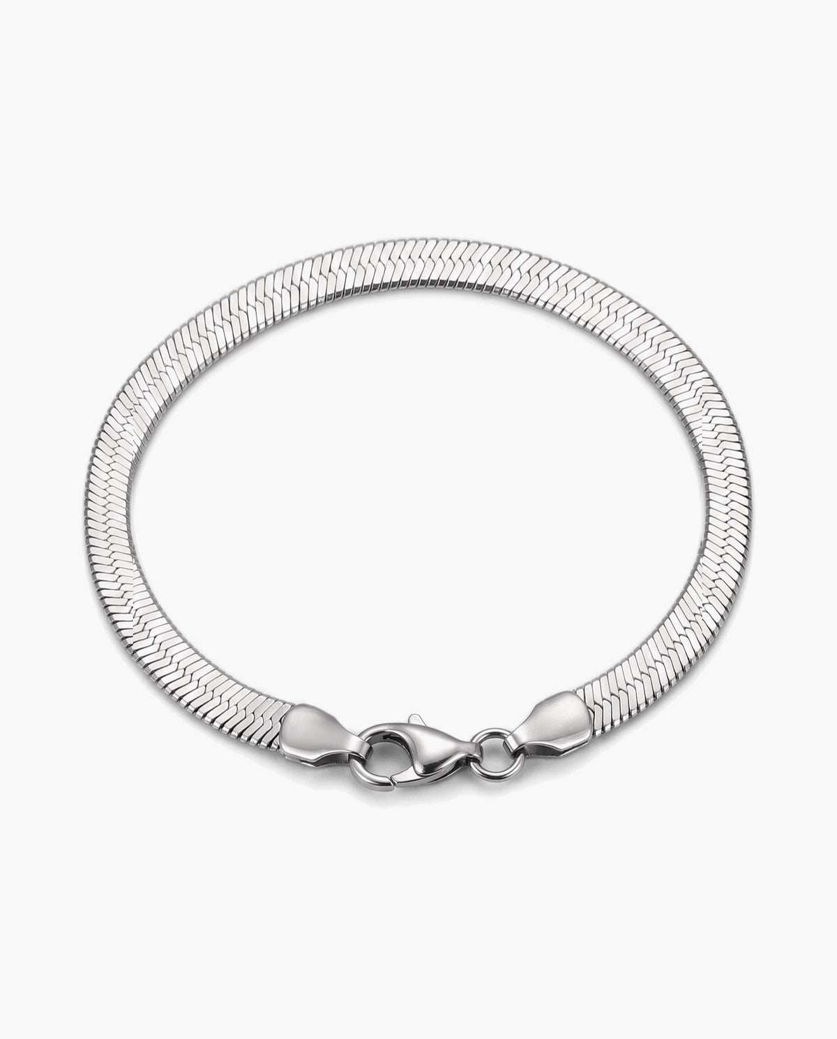 Marco Maveri Flat Snake Chain Bracelet, Silver, 4 mm wide
