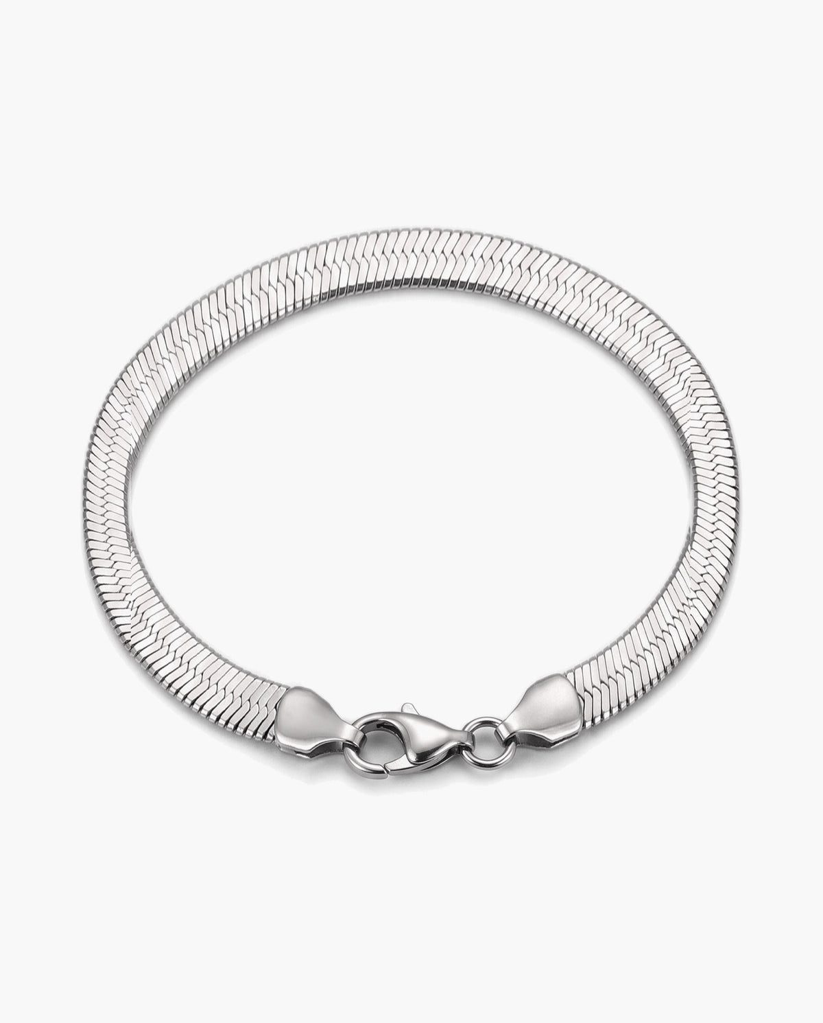 Marco Maveri Flat Snake Chain Bracelet, Silver, 5 mm wide