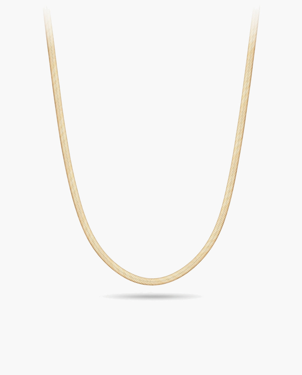 Marco Maveri Flat Snake Chain Necklace, Gold, 2 mm wide