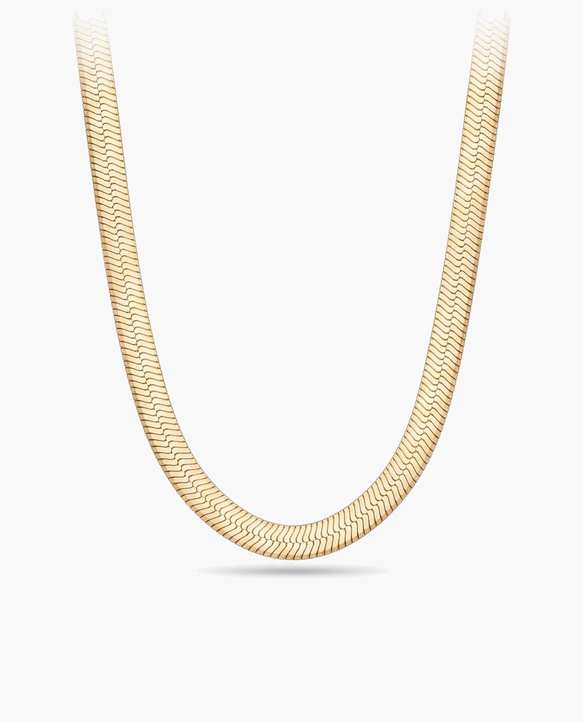 Marco Maveri Flat Snake Chain Necklace, Gold, 5 mm wide
