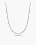 Marco Maveri Flat Snake Chain Necklace, Silver, 2 mm wide