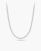 Marco Maveri Flat Snake Chain Necklace, Silver, 2 mm wide