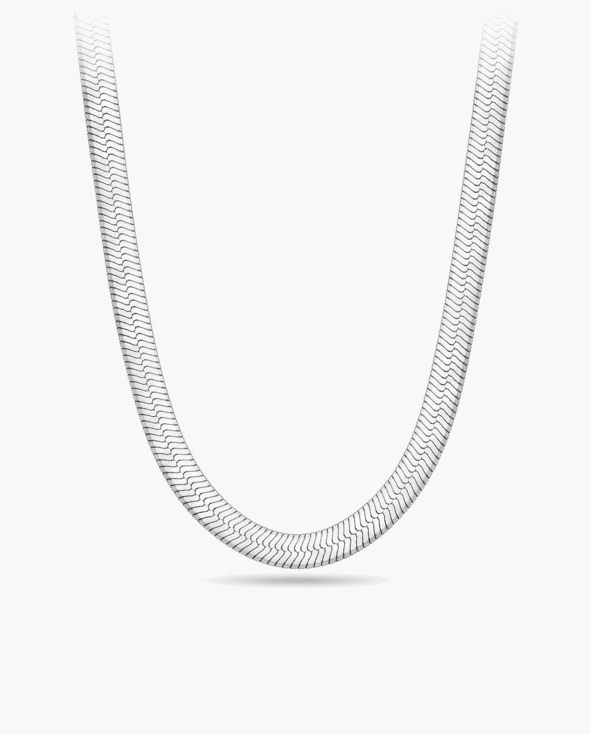 Marco Maveri Flat Snake Chain Necklace, Silver, 5 mm wide