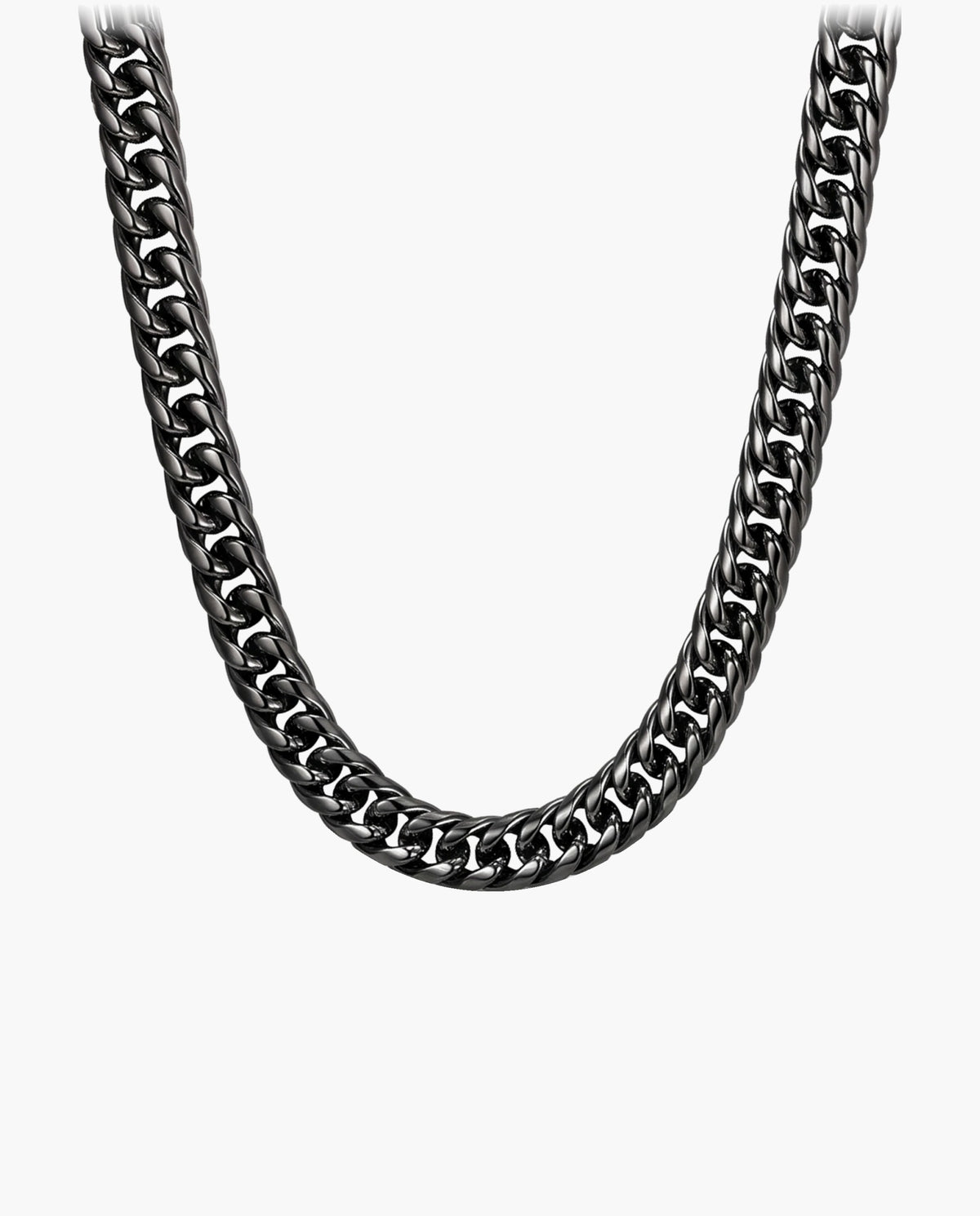 Marco Maveri Franco Link Chain Necklace, Black, 9 mm wide