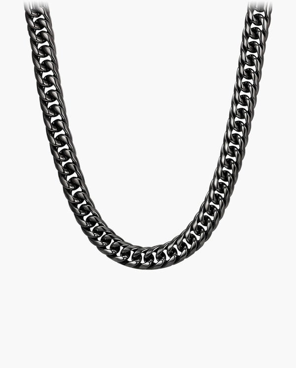 Marco Maveri Franco Link Chain Necklace, Black, 9 mm wide