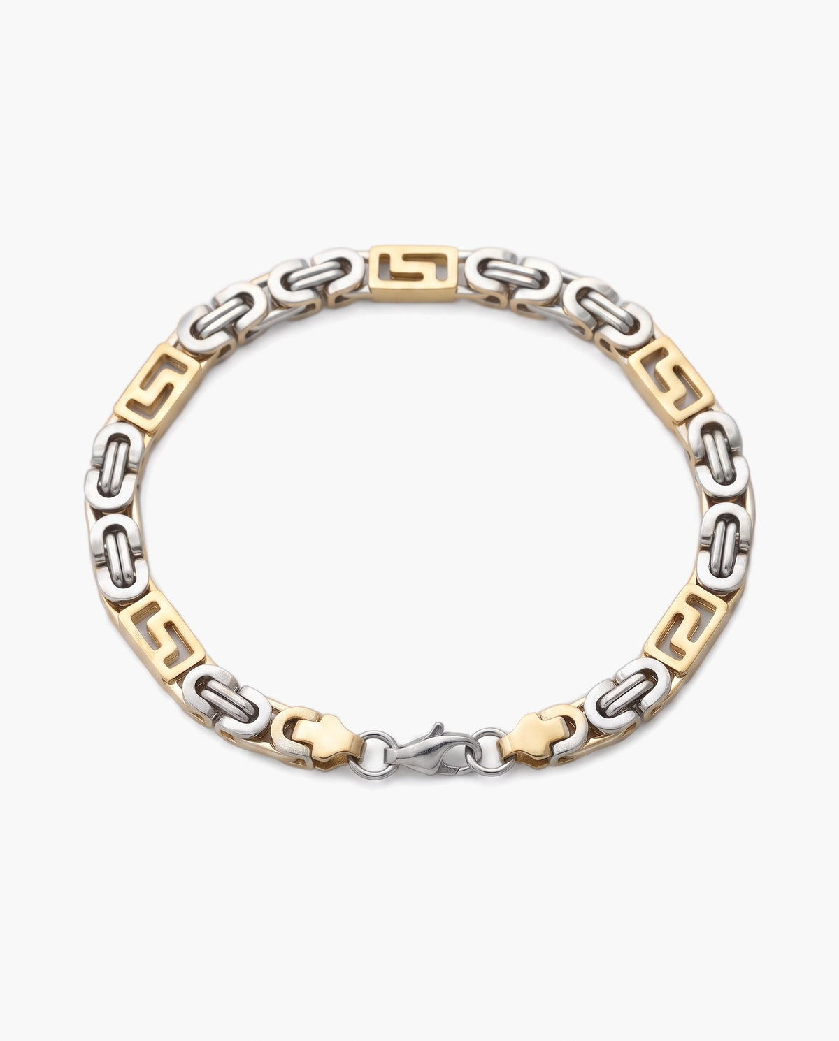 Marco Maveri Geometric Link Byzantine Bracelet, Silver / Gold