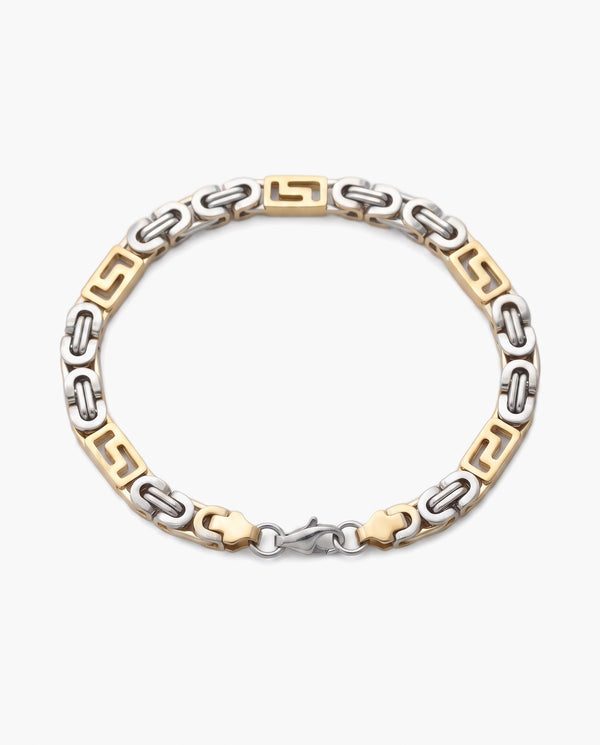 Marco Maveri Geometric Link Byzantine Bracelet, Silver / Gold