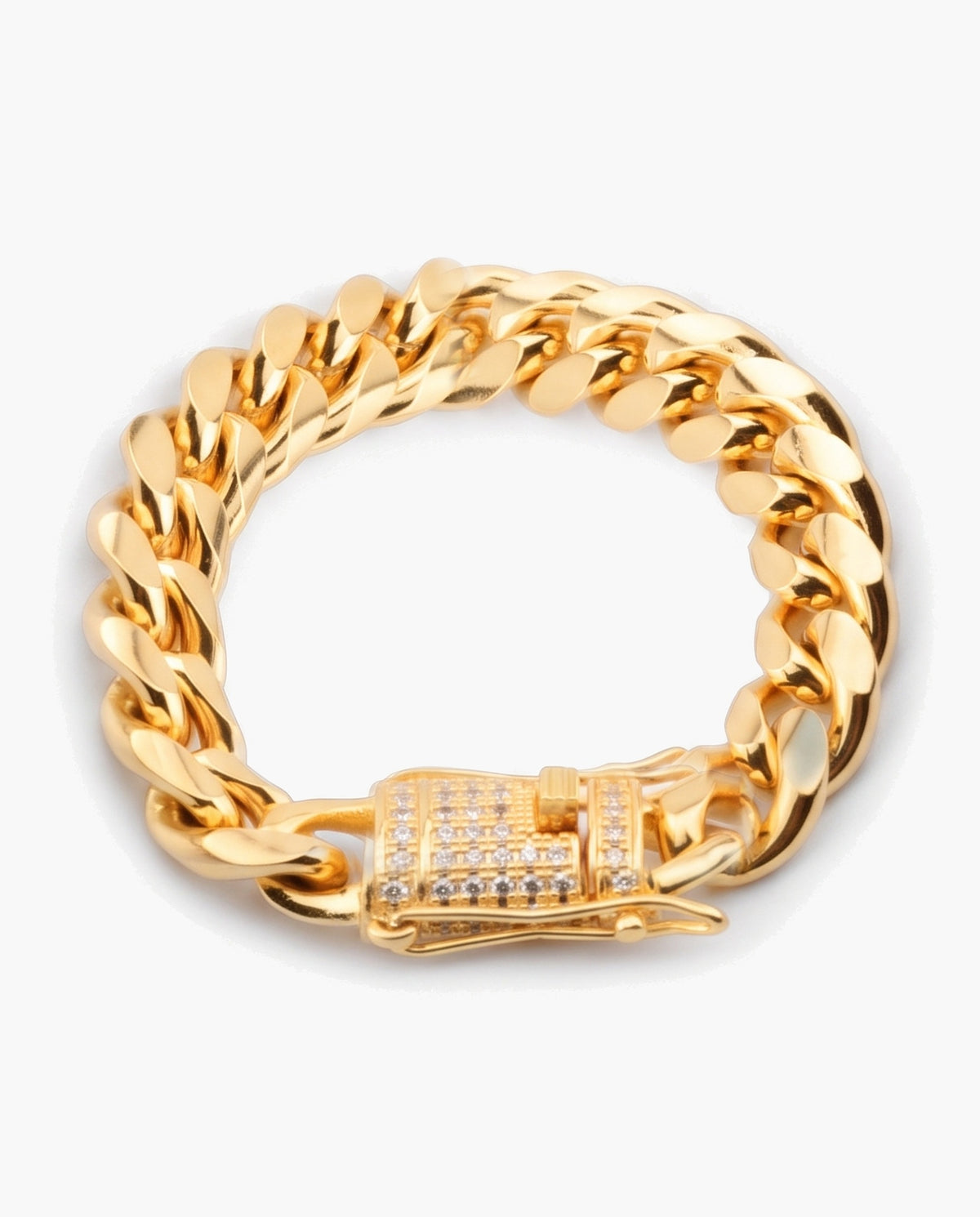 Marco Maveri Gold-Tone Cuban Link Bracelet, Gold, 12 mm wide