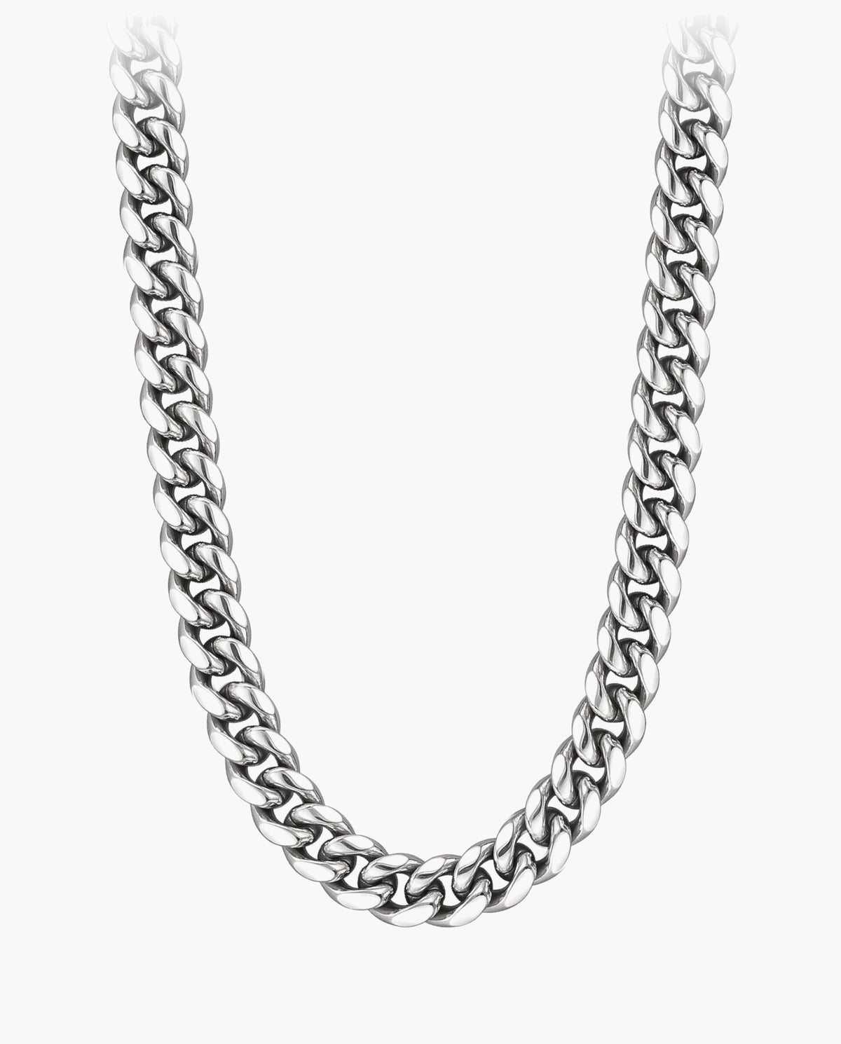 Marco Maveri Heavy Curb Chain Necklace, Silver, 10 mm wide