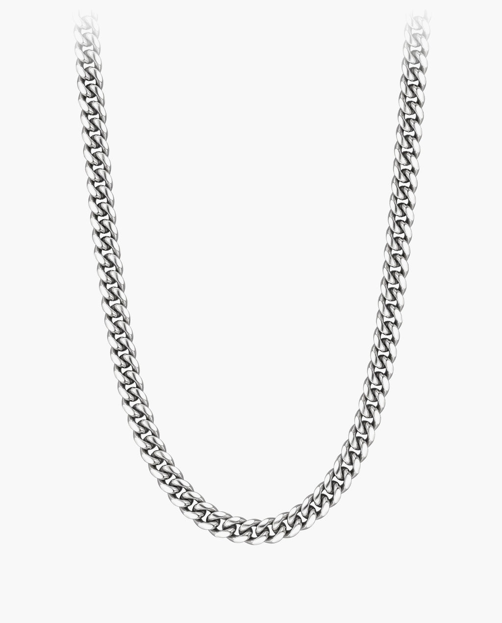 Marco Maveri Heavy Curb Chain Necklace, Silver, 6 mm wide