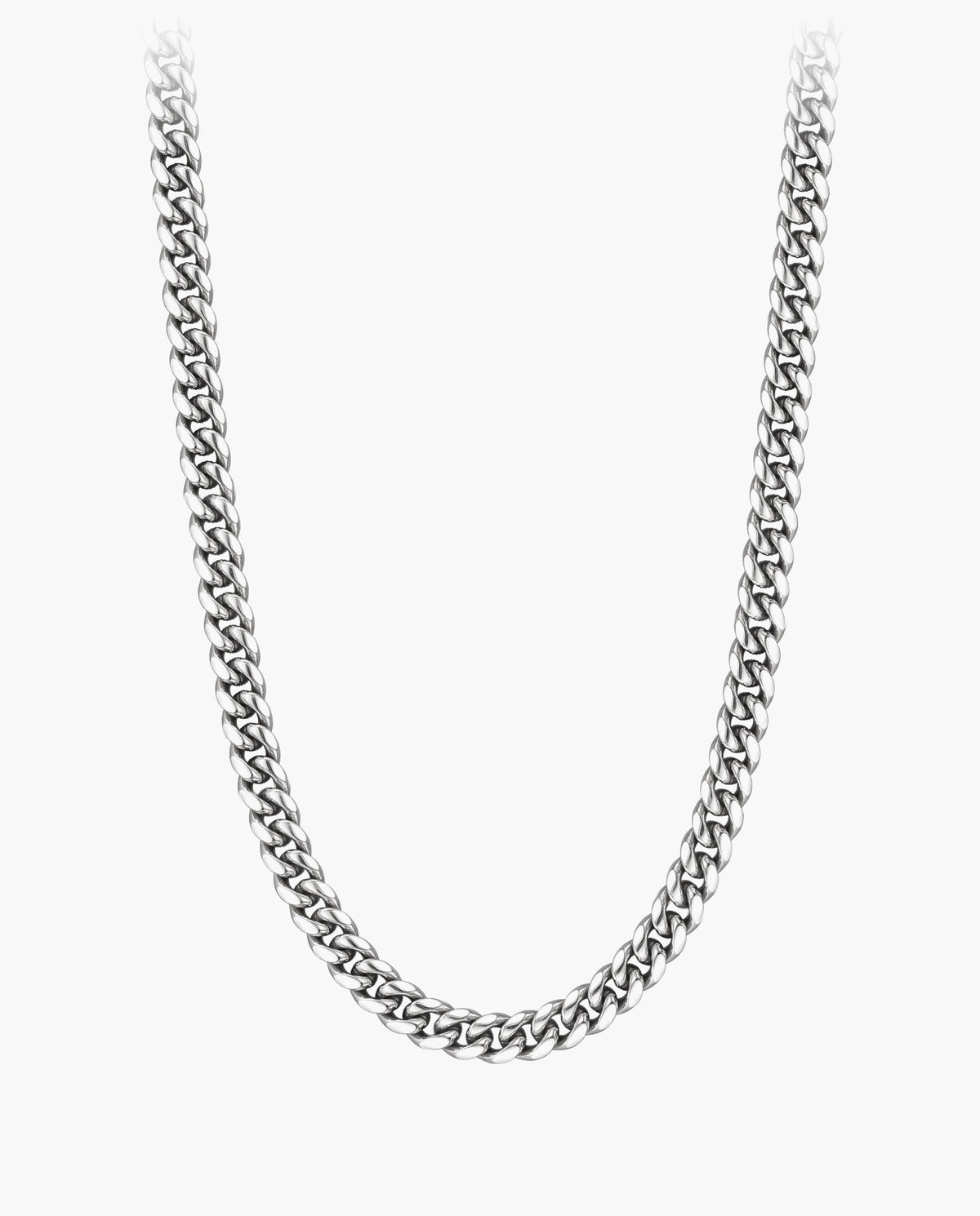 Marco Maveri Heavy Curb Chain Necklace, Silver, 6 mm wide