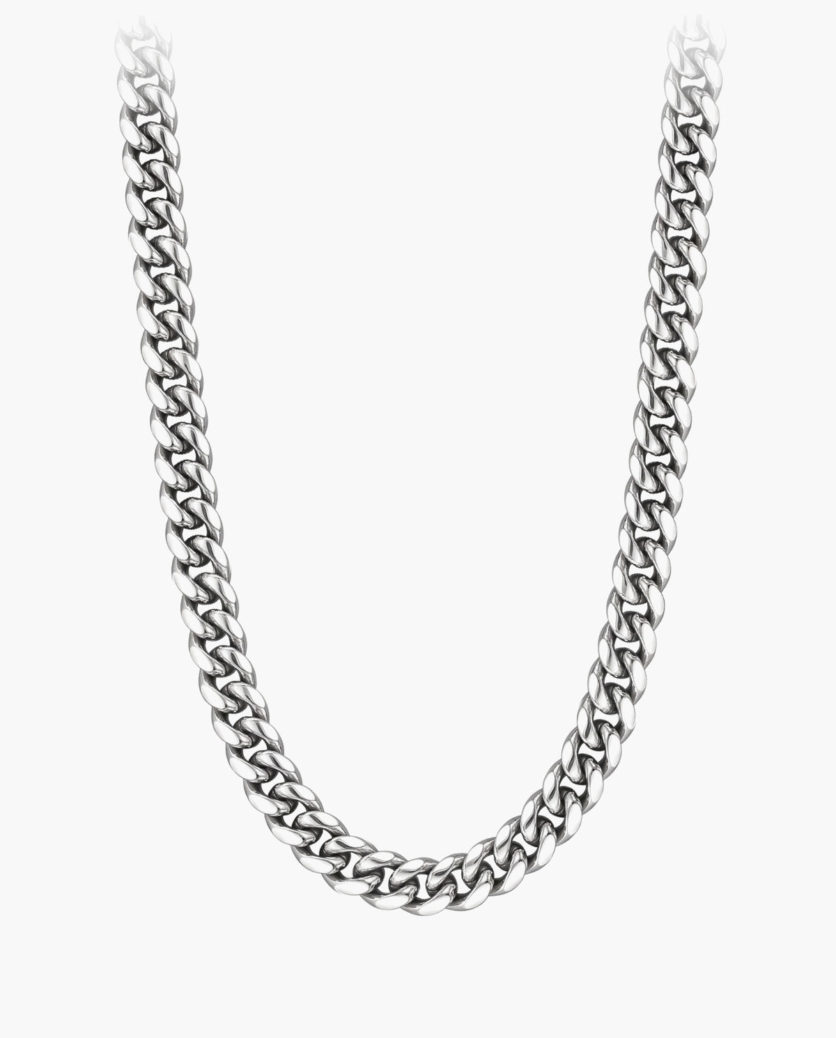 Marco Maveri Heavy Curb Chain Necklace, Silver, 8 mm wide