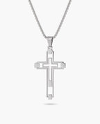 Marco Maveri Hollow Double Cross Pendant Necklace, Silver