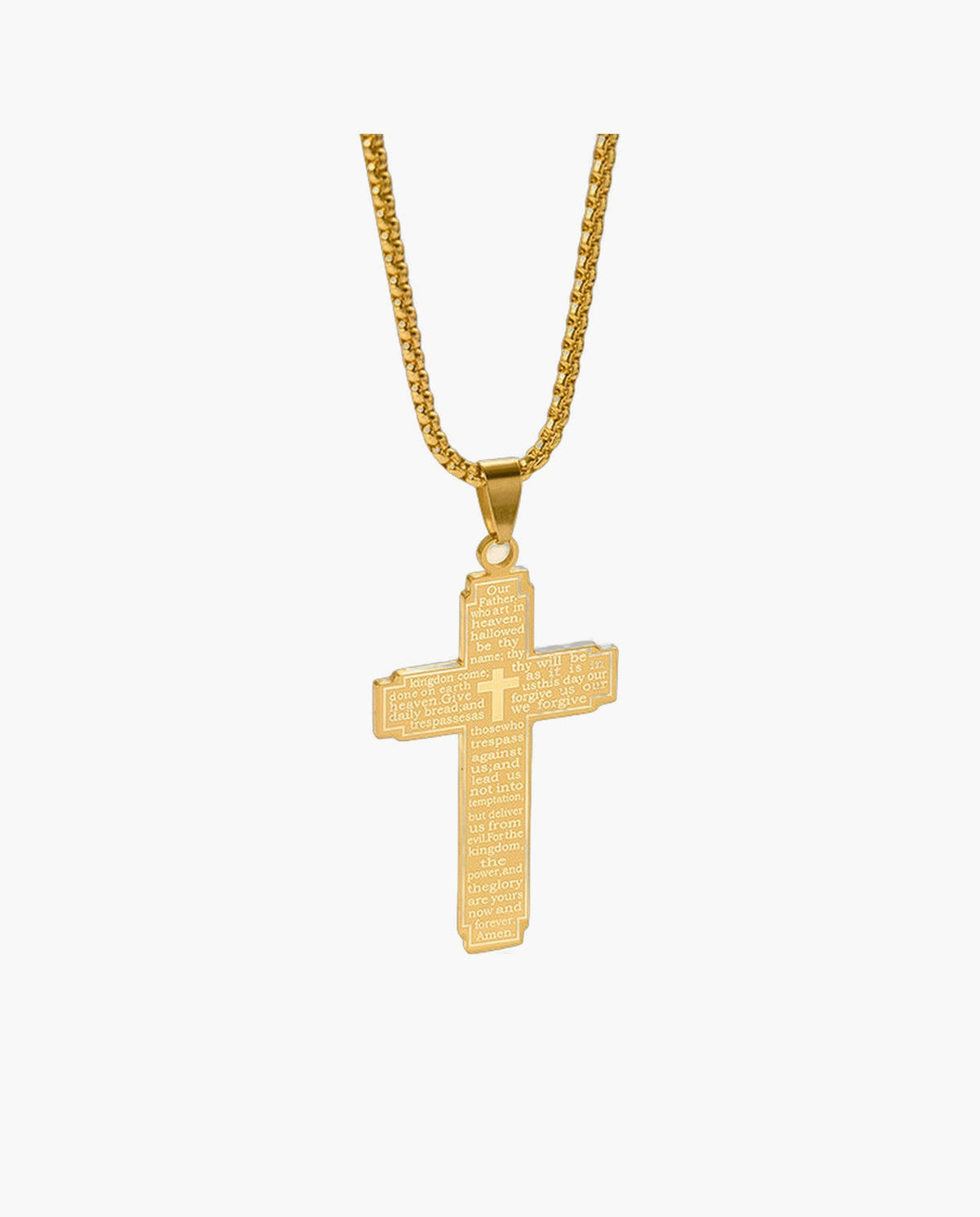 Marco Maveri Lord's Prayer Cross Pendant Necklace, Gold