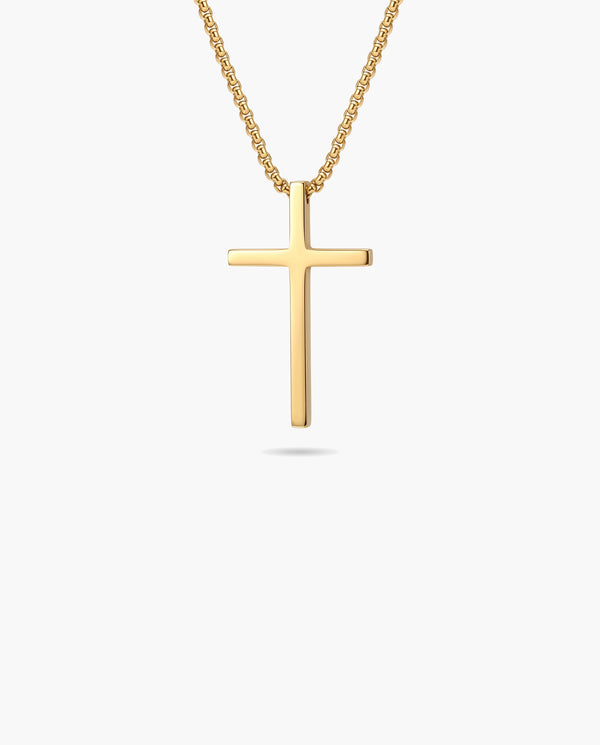 Marco Maveri Minimalist Cross Pendant Necklace, Gold